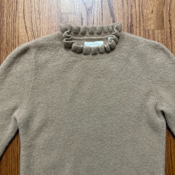 Doen Assis Alpaca Blend Ruffle Trim Sweater in Camel size XS - Picture 4 of 14